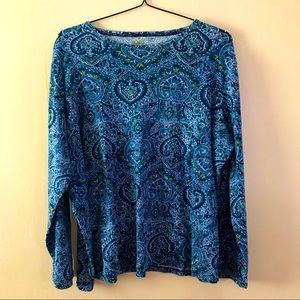 Blue paisley top